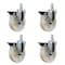 Service Caster 5'' Nylon Wheel Swivel 7/8'' Square Stem Caster Set with Brake, 4PK SCC-SQ20S514-NYS-PLB-78-4 - alternate 1